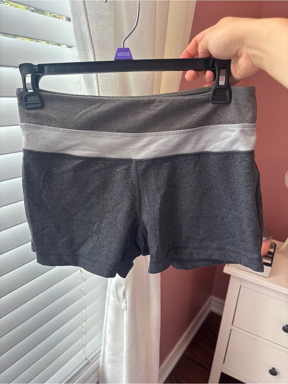 Mondetta Charcoal Gray Athletic Shorts with Light Gray Waistband
